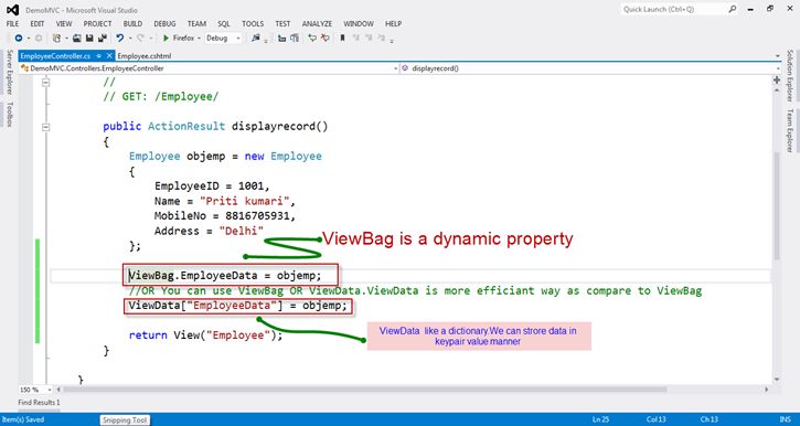 store data in viewdata